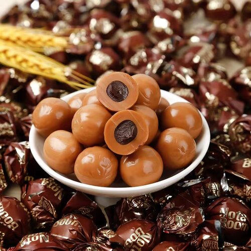俄罗斯KDV炼乳糖音符榛子味巧克力酱夹心糖250克喜糖年货休闲零食 - 图3