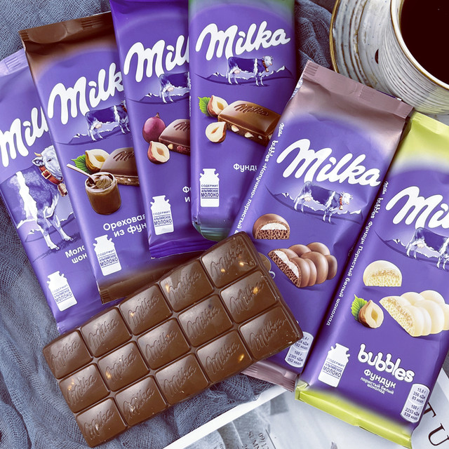 Russia imported Germany Milka wonderful card hazelly almond Oreo biscuits sandwiched air bubble milk chocolate