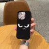 Japanese and Korean ins spoof eye expression suitable for 17promax will not hit the shell mobile phone case new iphone17pro bright black 14 frosted 13 couples 12 niche 15 anti-fall 16 silicone soft shell