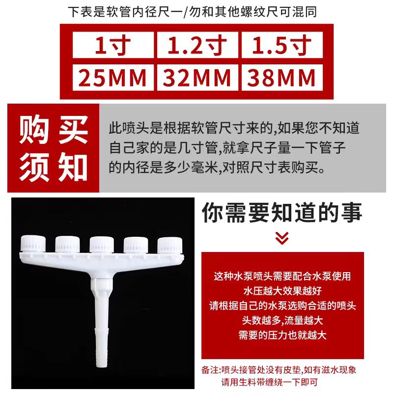 大棚浇地浇水喷头农用灌溉浇菜神器水泵塑料雾化园艺浇花育苗花洒 - 图1