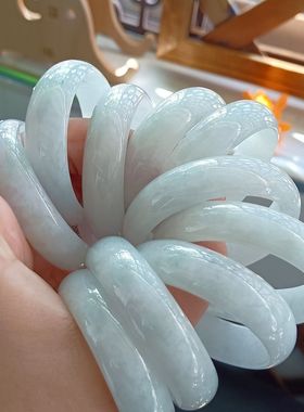 【一物一图】天然翡翠玉石手镯童镯老坑细糯糯冰种水晴水色手镯童