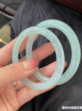 天然缅甸正品冰种翡翠手镯细圆条叮当镯翡翠玉手镯子少女款送礼物