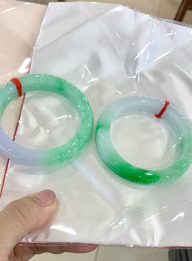 缅甸天然白底青翡翠手镯老坑a货冰种阳绿玉镯子女款正品带证高端