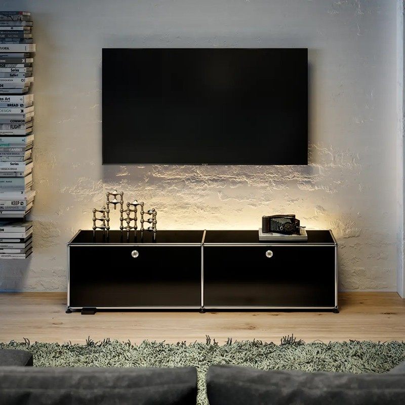 不锈钢USM餐边柜模块电视柜中古风现代简约ins组合柜金属置物斗柜 - 图1