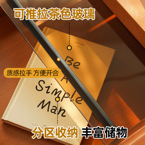 复古实木边几北欧客厅可移动小推车中古沙发推拉茶几置物架酒水车 - 图2