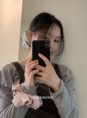罗小辛/韩系丸子头发圈大肠圈低马尾氛围感发绳复古头饰