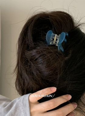 罗小辛/蝴蝶结绝了韩系ins风蝴蝶结大抓力盘发半扎发抓夹发抓头饰