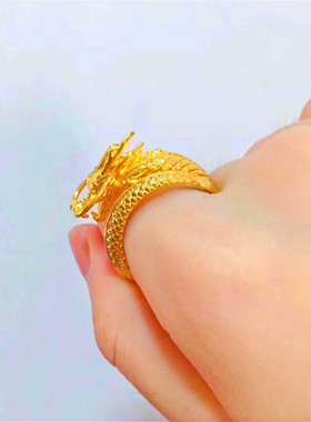 不掉色仿真新娘结婚戒指环假黄金