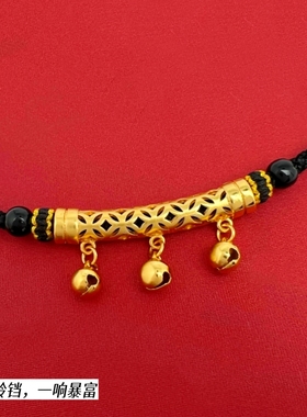 简约百搭钛钢弯管铜合金项链女士手工编制镀金店同款久不掉色