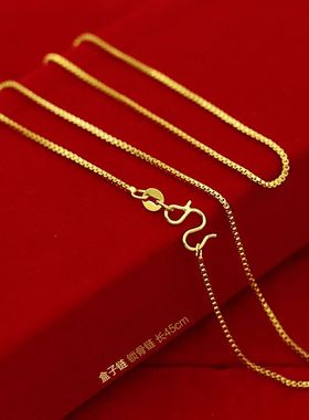 麻花纯金色首饰品盒子锁骨链