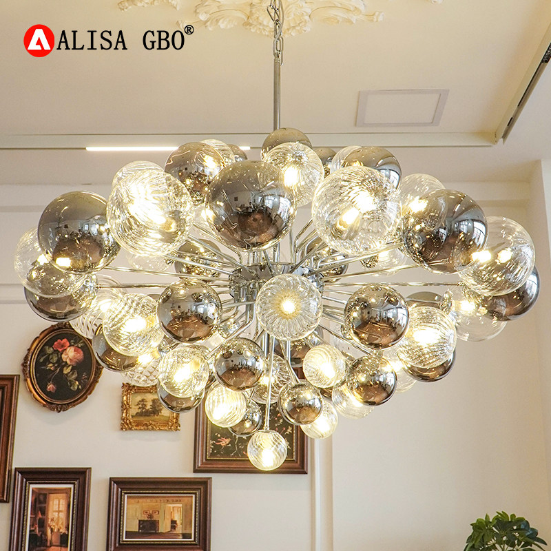 爱丽莎 后现代设计师客厅灯北欧卧室餐厅高级意式玻璃泡泡球吊灯,淘宝优惠券,粉丝福利购,淘宝优惠卷