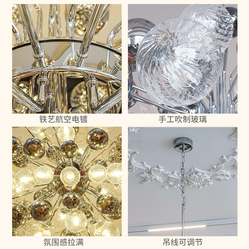 爱丽莎 后现代设计师客厅灯北欧卧室餐厅高级意式玻璃泡泡球吊灯,淘宝优惠券,粉丝福利购,淘宝优惠卷