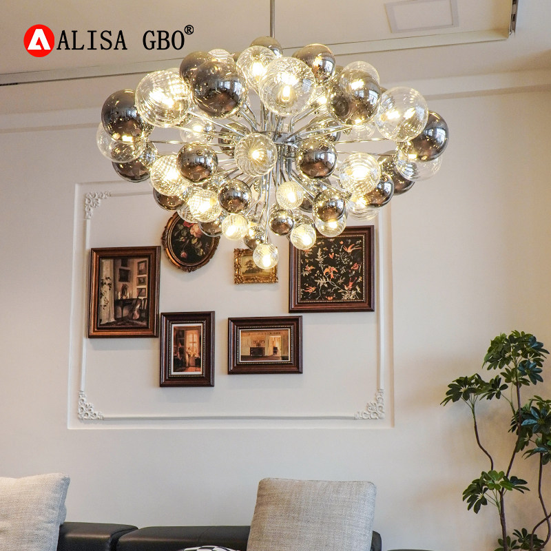 爱丽莎 后现代设计师客厅灯北欧卧室餐厅高级意式玻璃泡泡球吊灯,淘宝优惠券,粉丝福利购,淘宝优惠卷