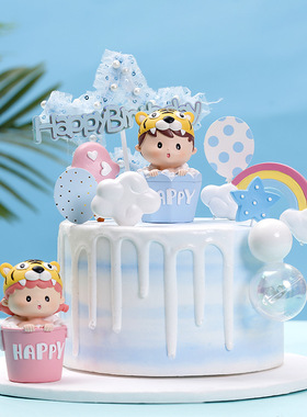 新款创意卡通纸杯虎宝宝摆件