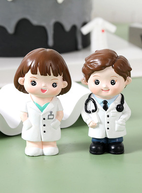 创意卡通可爱医生护士树脂摆件