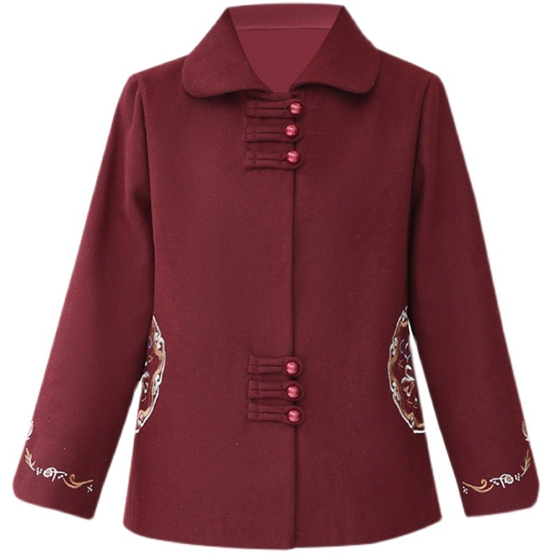 妈妈秋装洋气短款毛呢外套中老年女装秋冬呢子上衣两件套2025新款,淘宝优惠券,粉丝福利购,淘宝优惠卷