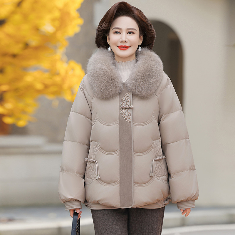 妈妈冬装加绒加厚棉衣外套2026新款中老年女士秋冬季洋气羽绒棉袄