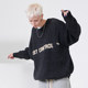 Lostctrl Lazy Time Autumn and Winter Sweater Men's Loose Lazy Wind Thickens Logo Knit Sweat