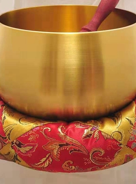 加厚诵经寺院僧人黄铜佛音碗