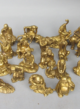 十八罗汉铜像降龙伏虎家居工艺品