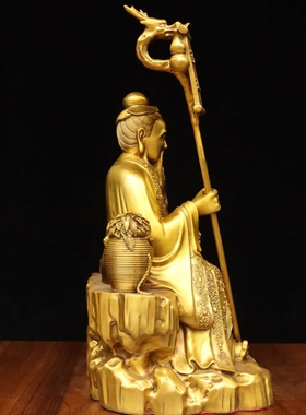 纯黄铜药王孙思邈摆件铜像药王菩萨家用供奉佛像中医养生馆药房
