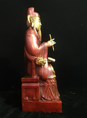 纯铜城隍爷摆件城隍庙守护神铜像家用寺庙供奉神像保平安黄铜城隍