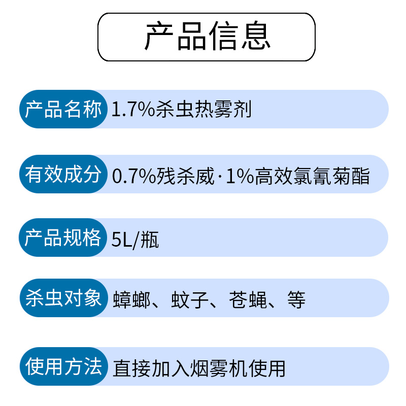 杀虫热雾剂弥雾机消杀专用灭蚊子蟑螂药下水道户外驱除苍蝇烟雾剂 - 图2