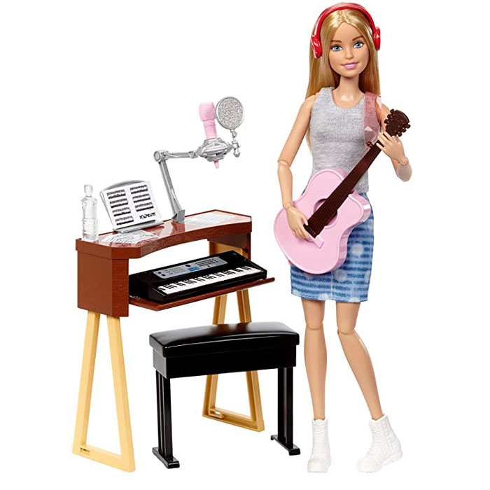 barbie娃娃音乐家套装仿真表演吉他 涛保庆玩具娃娃/配件