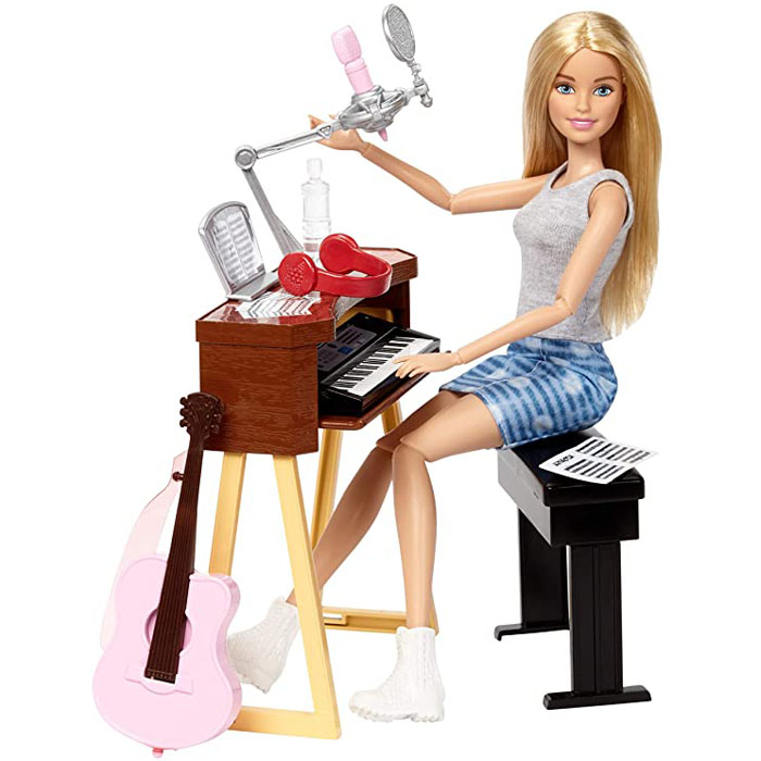 barbie娃娃音乐家套装仿真表演吉他 涛保庆玩具娃娃/配件