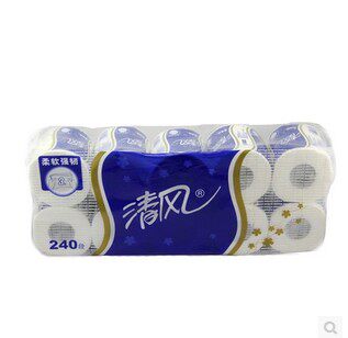清风卷纸240段卫生纸厕纸酒店宾馆商用卷筒纸家用实惠装整箱 - 图3