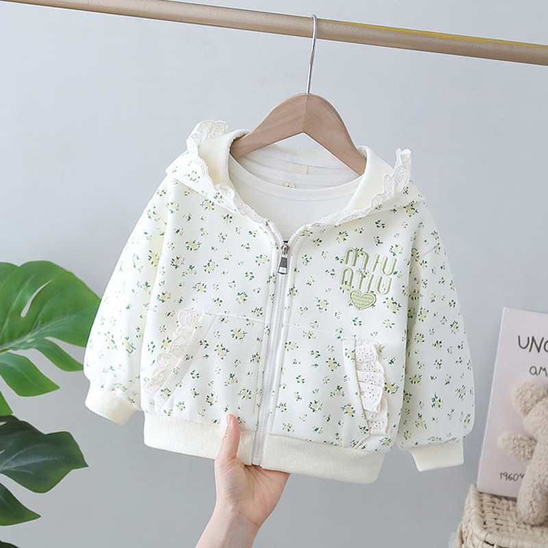 女童柔软棉布外套春秋2025新款儿童秋装女宝宝童装卫衣小女孩夹克