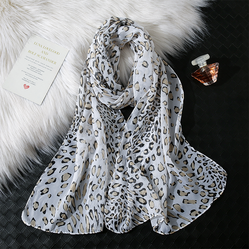 春秋雪纺丝巾欧美豹纹围巾春夏季女防晒纱巾长款披肩围巾两用披巾,淘宝优惠券,粉丝福利购,淘宝优惠卷