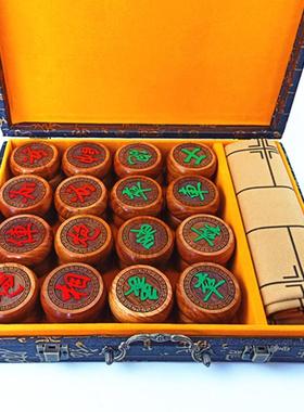 黑檀木木质花梨木象棋象棋象棋送皮革棋盘木质中国象棋批发