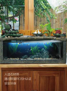 匠心坊中式景观桌面流水摆件循环水客厅鱼缸造景茶台办公室装饰