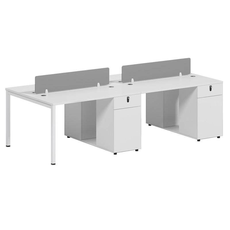 员工办公桌简约现代白色面对面4人位6四人职员卡座办公室桌椅组