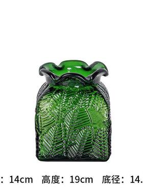 复古玻璃花瓶欧式家居装饰品摆件玻璃酒吧花器ktv样板间软装花瓶