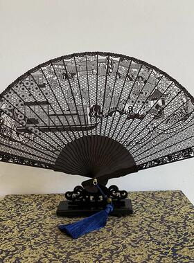 苏州檀香木扇子折扇中国风新中式扇子折扇文创扇子礼品扇字送老外