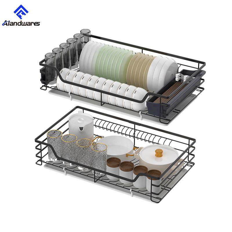 置物架收纳缓冲接水盘调味拉篮碗碟架柜体橱房双层四边抽屉式碗篮,淘宝优惠券,粉丝福利购,淘宝优惠卷