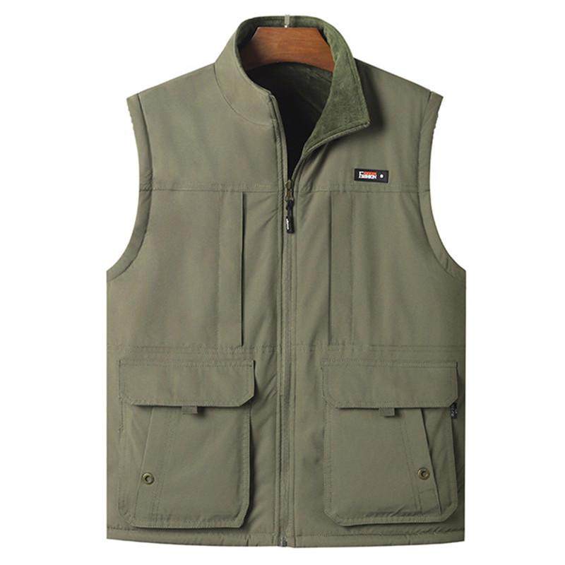 新款中老年马甲男式多口袋加绒加厚保暖坎肩户外防寒马夹,淘宝优惠券,粉丝福利购,淘宝优惠卷