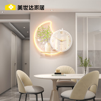 Modern timepiece hanging clock Living room Atmosphere 2023 new minimalist creative home restaurant Clock decoration mute hanging wall