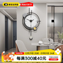 Creative web Red hanging bell Living room 2023 new modern minimalist atmospheric timepiece High-end Fashion Trim Wall-mounted Wall Clock