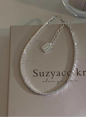 极简纤细碎银子手链ins风小众设计高级感叠带串珠手饰2024年新款