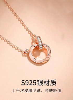s925银莫比乌斯环情侣项链一对男女款情侣款520送女友情人节礼物