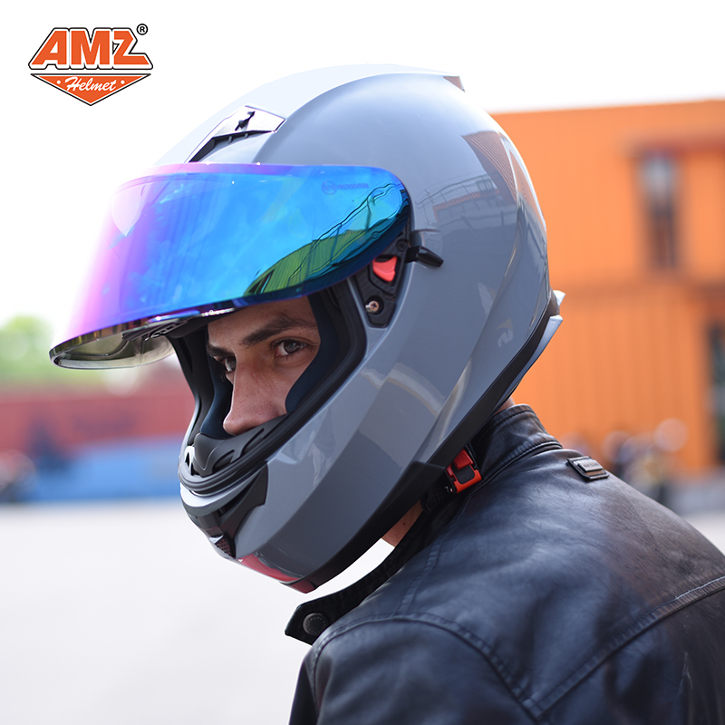AMZ摩托车头盔男女冬季机车全覆式双镜片四季通用街车电动车全盔 - 图1