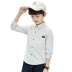 Qiao Mi thỏ quần áo trẻ em mùa thu áo sơ mi dài tay cho bé trai 2019 áo mới Hàn Quốc áo trẻ em mùa thu - Áo sơ mi