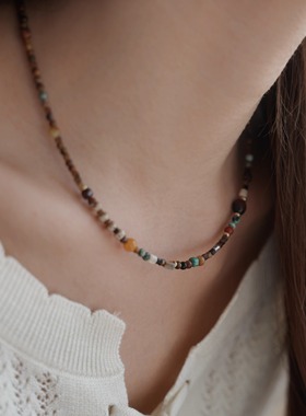 虎眼石原创复古项链QIANTAO