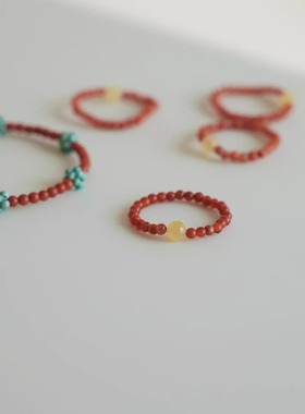 送女友戒指天然凉山南红玛瑙