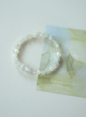 QIANTAO「小庭月」天然白月光水晶小灯泡光感手串转运女生礼物