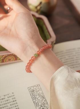 樱桃红原创国风南红手串
