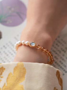 清欢天然黄水晶手链女款轻奢